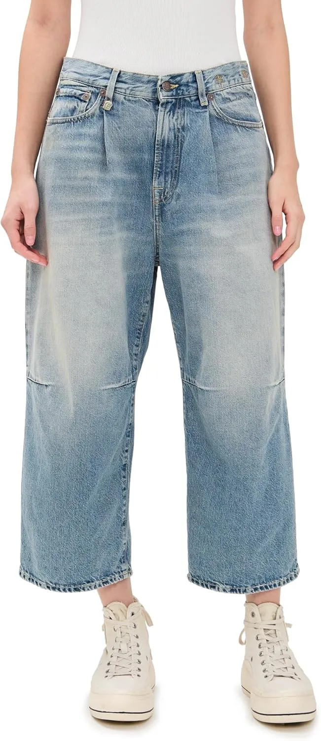 R13 Women's Crop Wide Leg Jeans