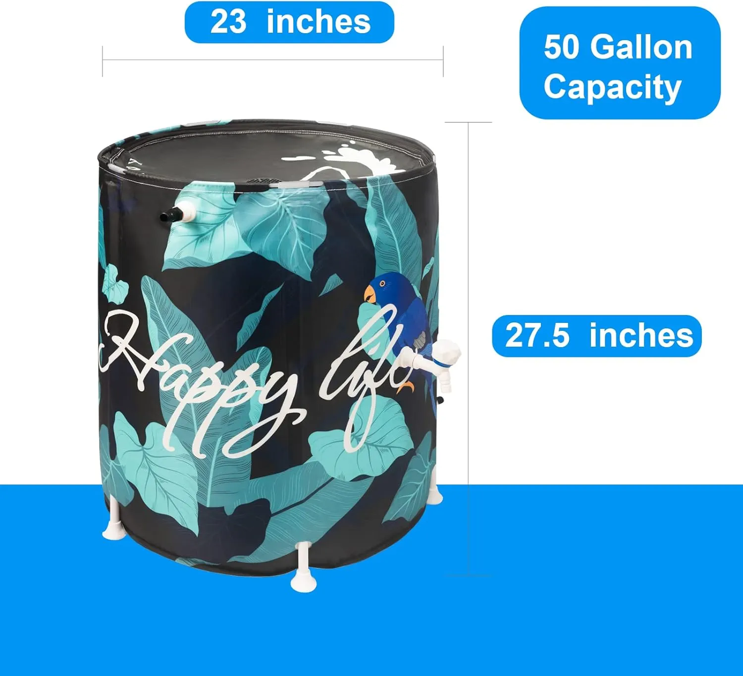 Rain Barrel Upgrade Anti-Collapse Collapsible Rainwater Collection System,Portable Water Storage Tank,Garden Water Catcher (Green Mutil, 50)