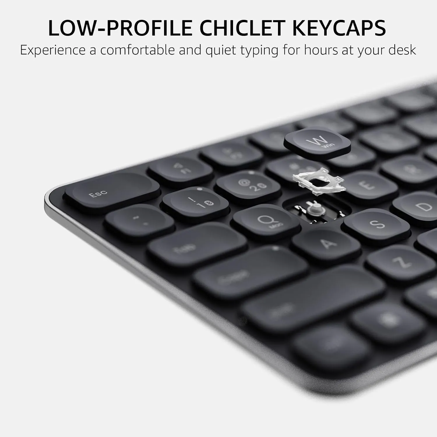 Rapoo E9050L Multi-Device Wireless Keyboard, Blade-Series E9050L 78-Key Ultra-Thin Keyboard, Support 4 Devices, Low-Profile, Quiet, USB-C, Rechargeable, Al-Alloy Frame, for Windows/Mac/Linux/Chrome