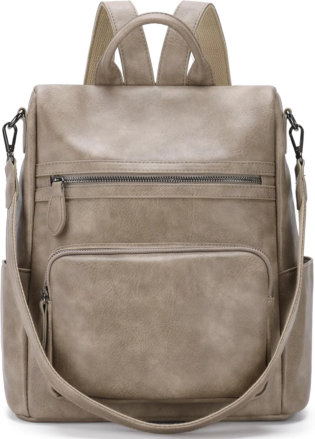 RAVUO Anti Theft Backpack Purse for Women, PU Leather Designer Convertible Shoulder Bag Three Ways to Carry
