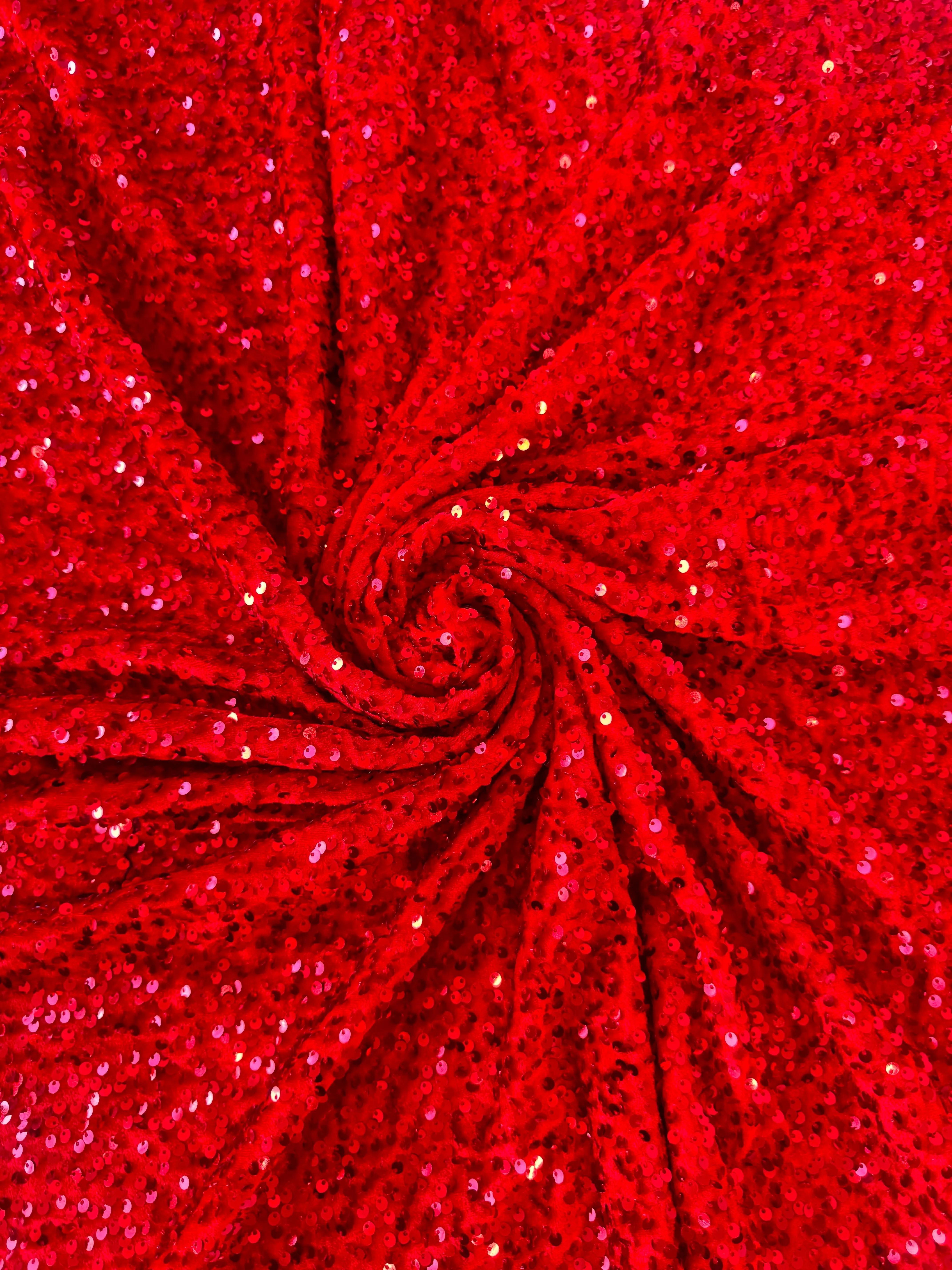 Red Sequins Velvet