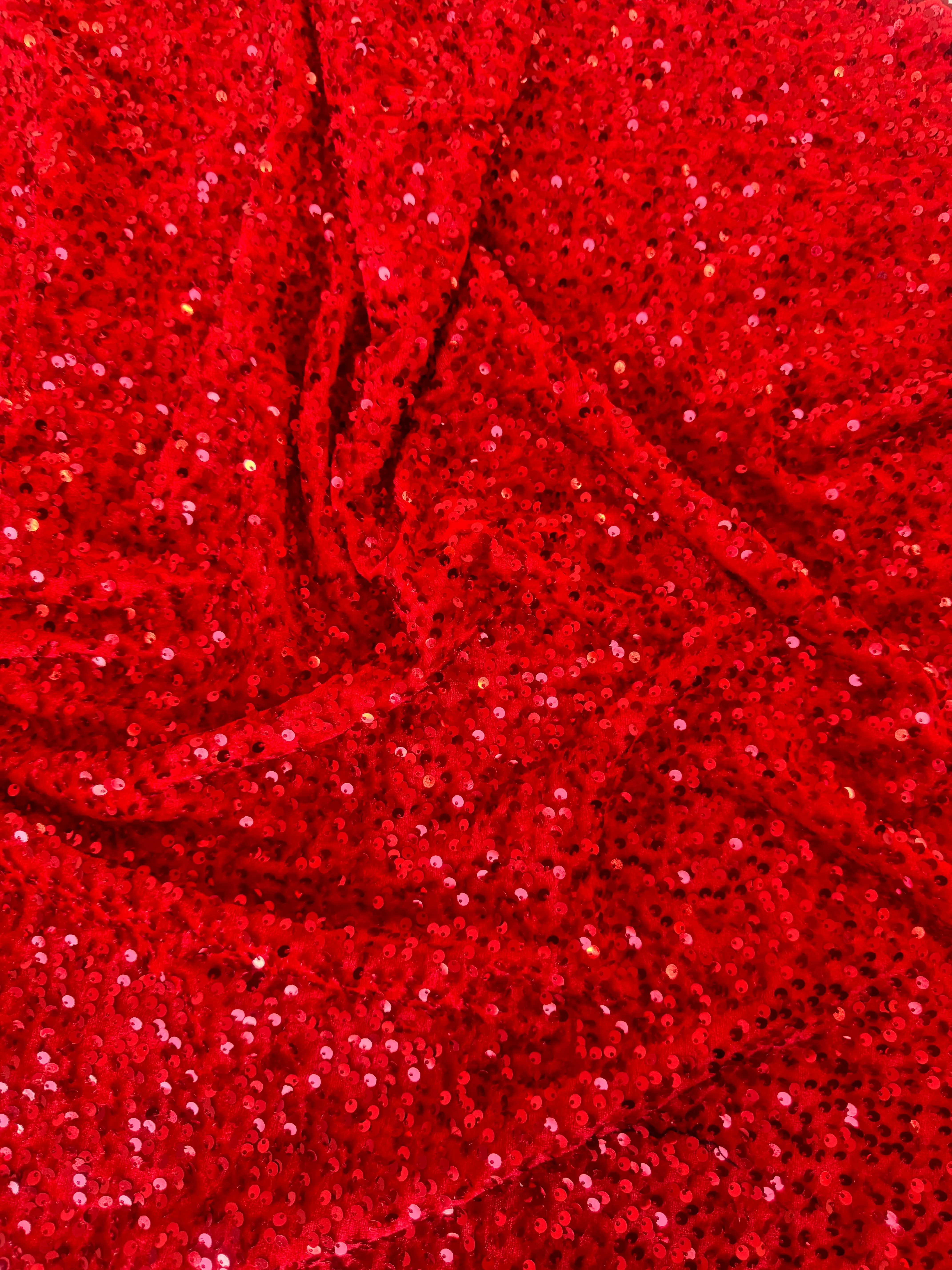 Red Sequins Velvet