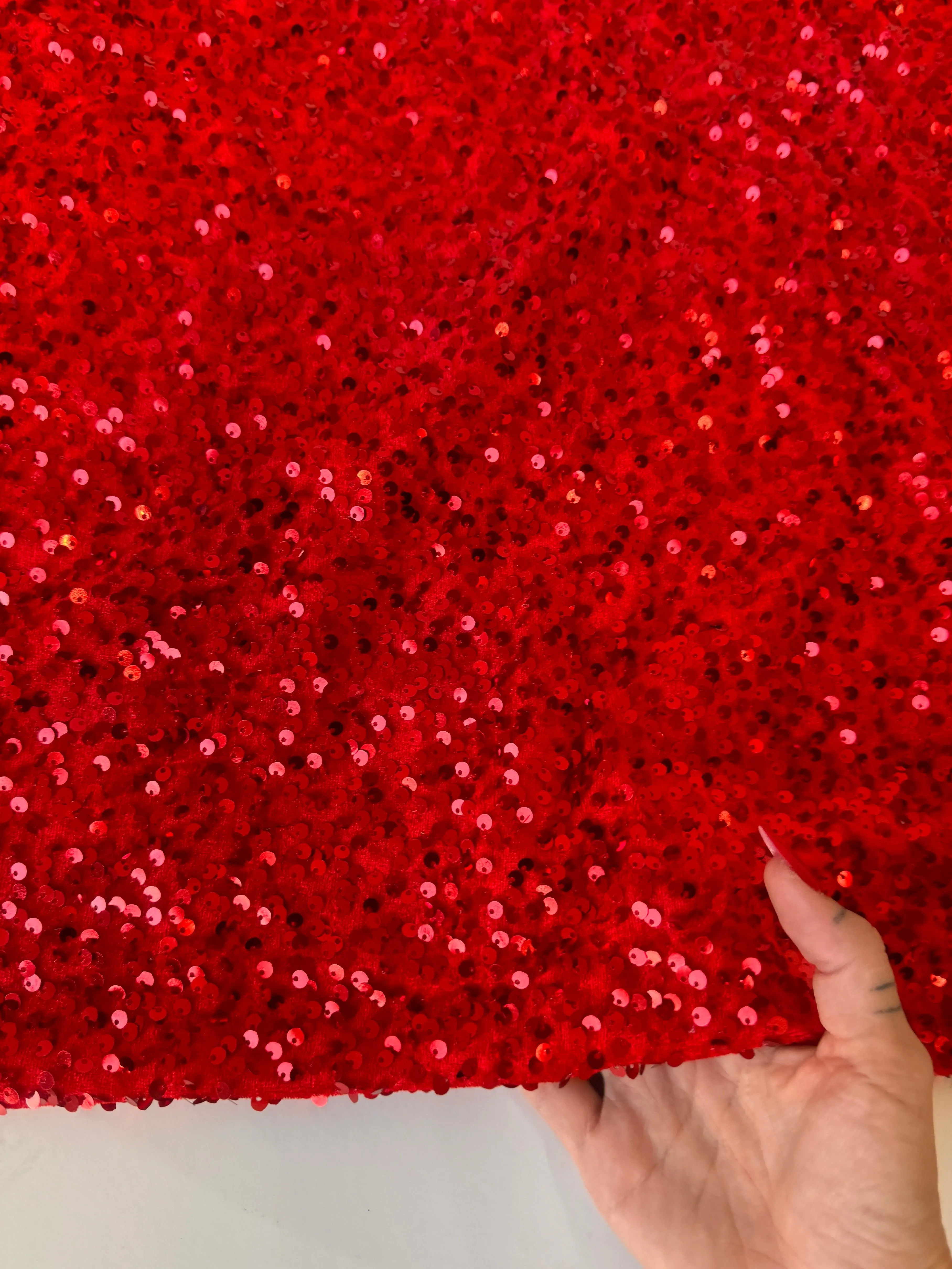 Red Sequins Velvet