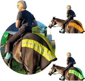 Reflective Horse Safety Shield (Neon Yellow) Made in USA with Soft Fleece Trim, Hunting Vest Horse Wrap for Enhanced Visibility, Ideal for Hunting Season, Road Riding, High-Visibility Equestrian Gear