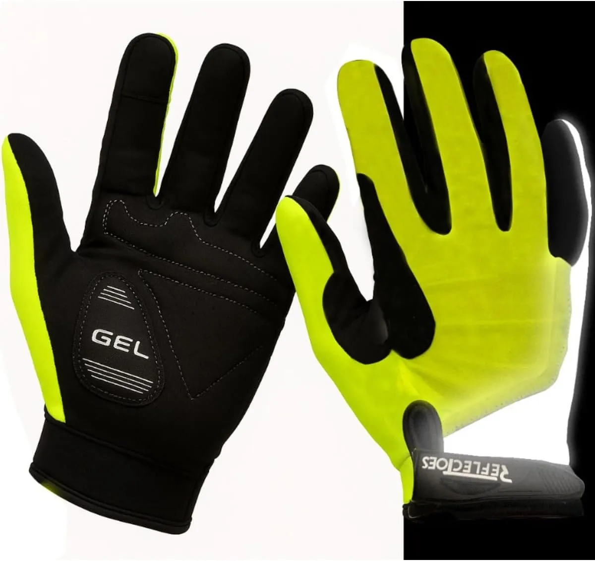 Reflective Summer Cycling Gloves for High Visibility – Fluorescent Hi-Vis Gloves with Biomotion Safety, Gel Padding & Touchscreen Fingers