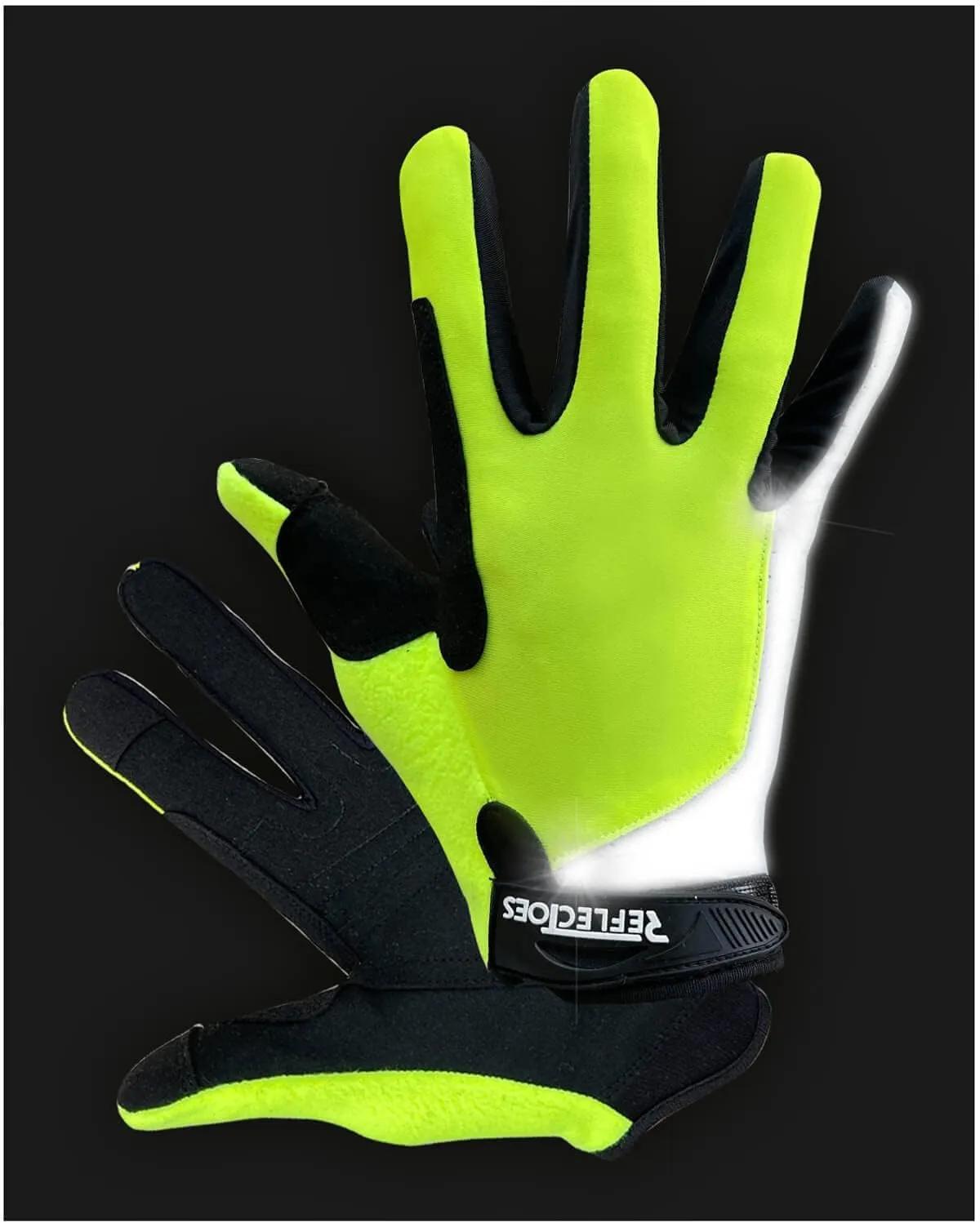 Reflective Summer Cycling Gloves for High Visibility – Fluorescent Hi-Vis Gloves with Biomotion Safety, Gel Padding & Touchscreen Fingers