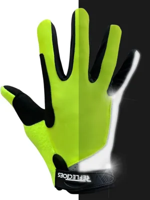 Reflective Summer Cycling Gloves for High Visibility – Fluorescent Hi-Vis Gloves with Biomotion Safety, Gel Padding & Touchscreen Fingers