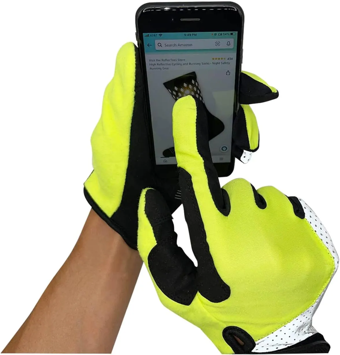 Reflective Summer Cycling Gloves for High Visibility – Fluorescent Hi-Vis Gloves with Biomotion Safety, Gel Padding & Touchscreen Fingers