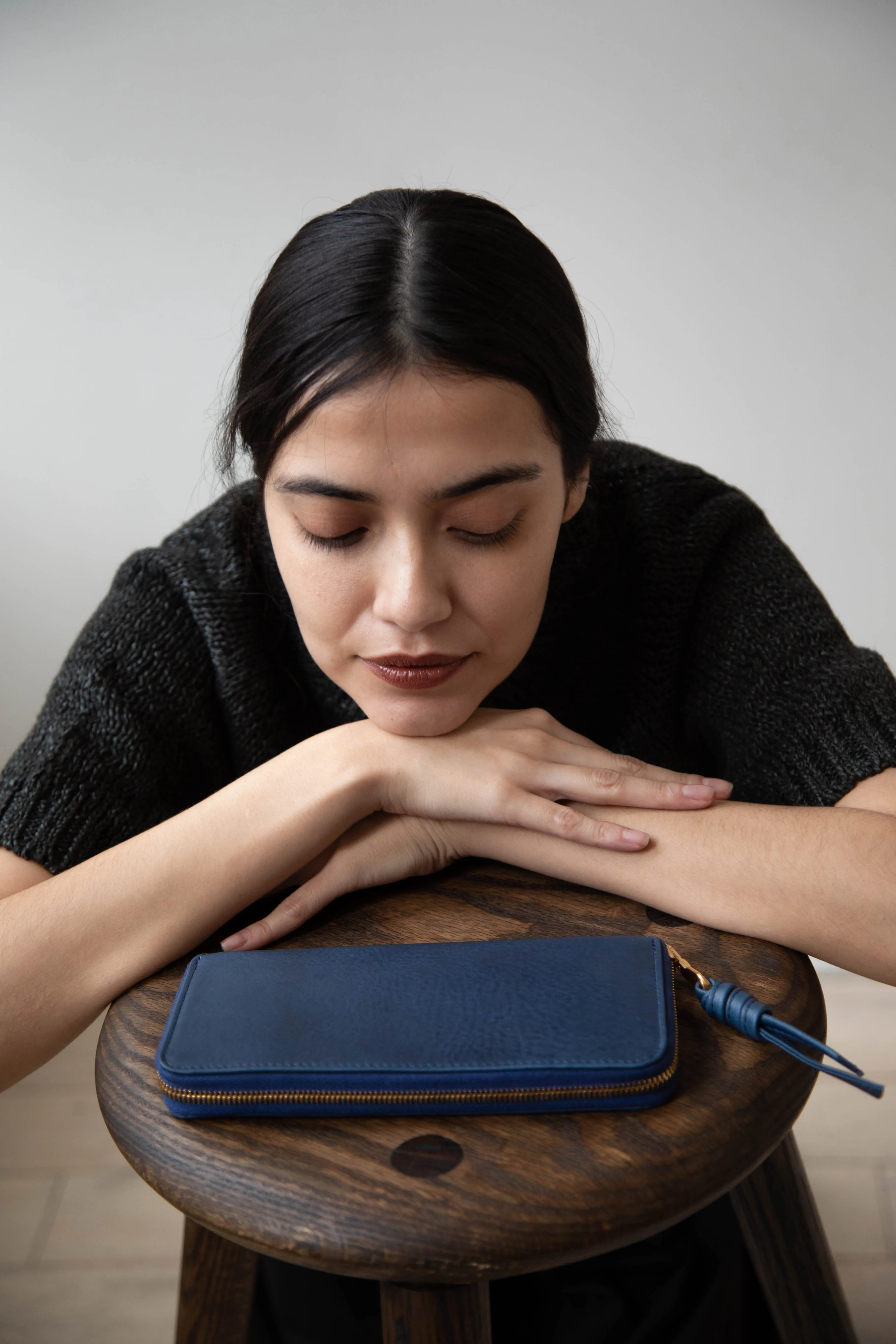 rennes Sabine Wallet in Cobalt Leather