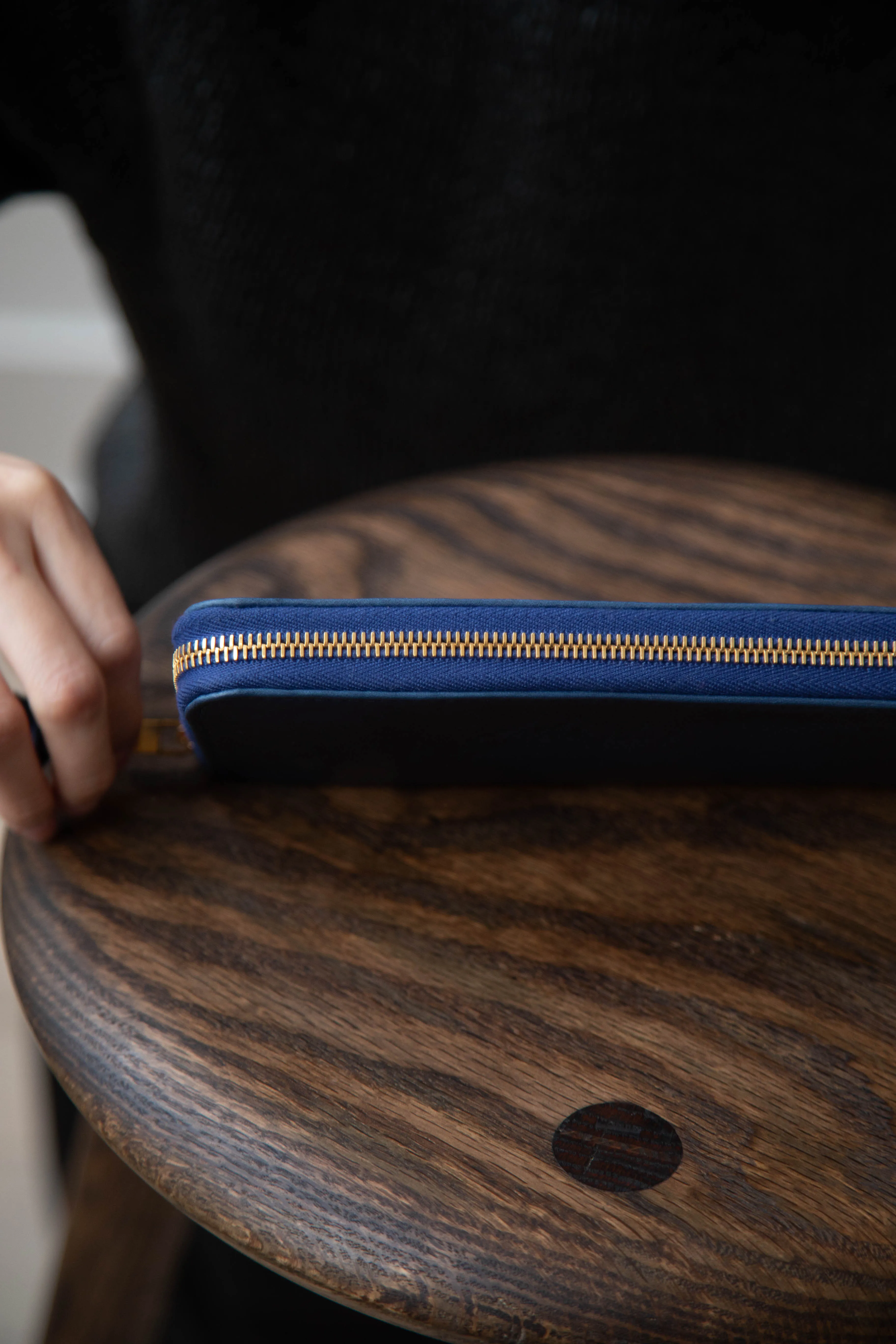 rennes Sabine Wallet in Cobalt Leather