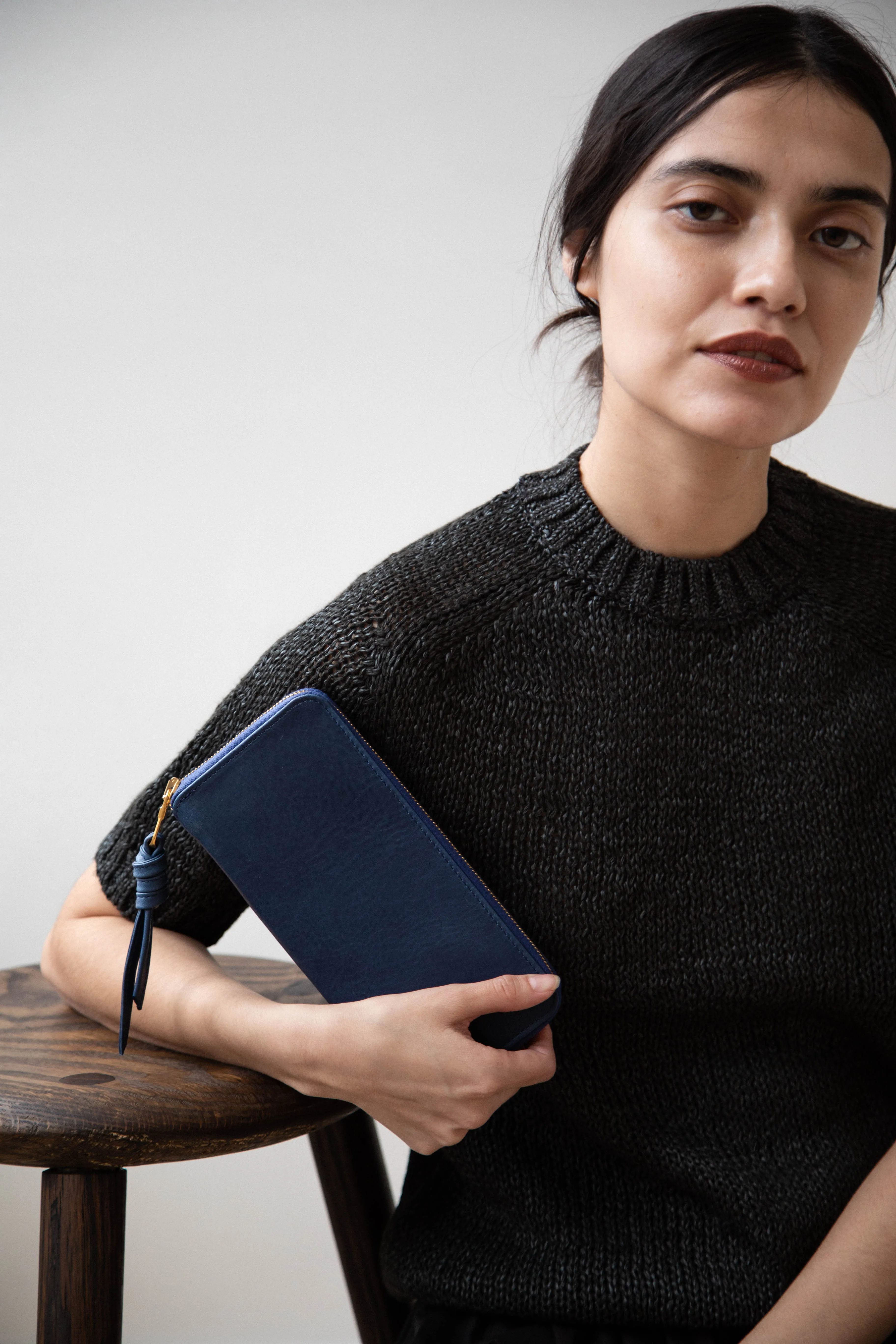 rennes Sabine Wallet in Cobalt Leather