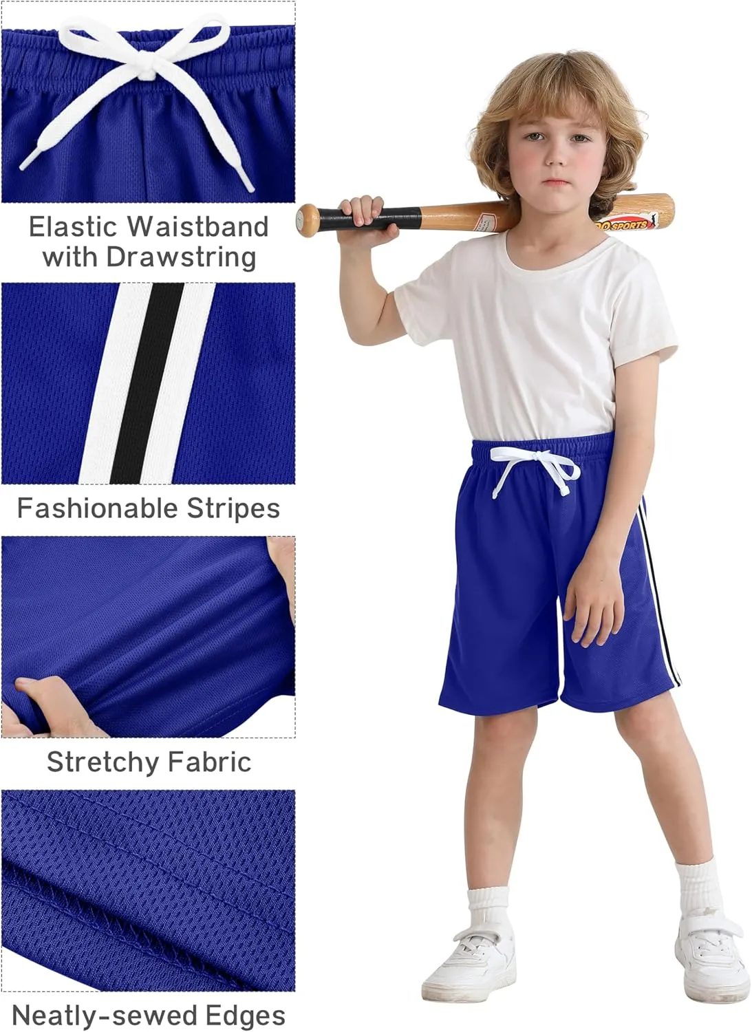 Resinta Toddler Boys Shorts Boys Quick Dry Athletic Pull-On Shorts with Elastic Waist for Summer Playwear