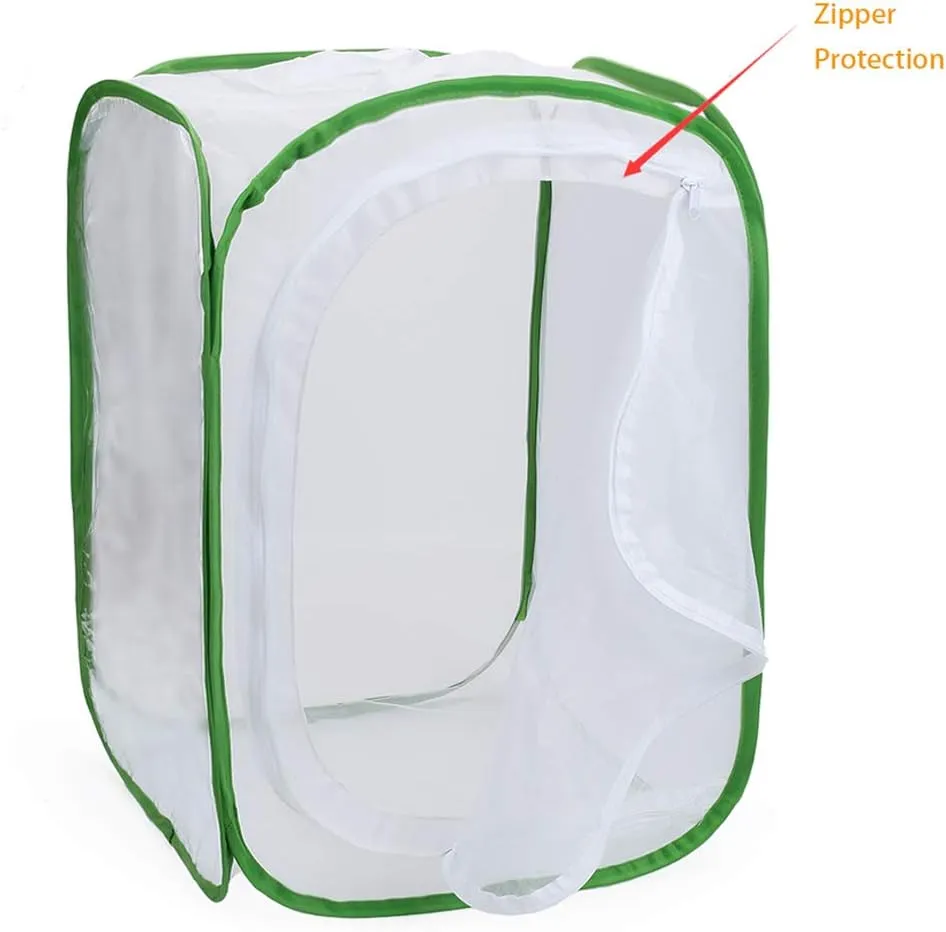 RESTCLOUD Insect and Butterfly Habitat Cage Terrarium Pop-up 24 Inches Tall with Zipper Protection