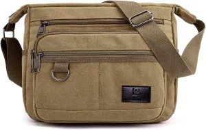 Rfid Crossbody Messenger Bag with Water Bottle Holders, 13 inch Laptop Shoulder Bag, Sling Satchel Purse w/Built-in Wallet