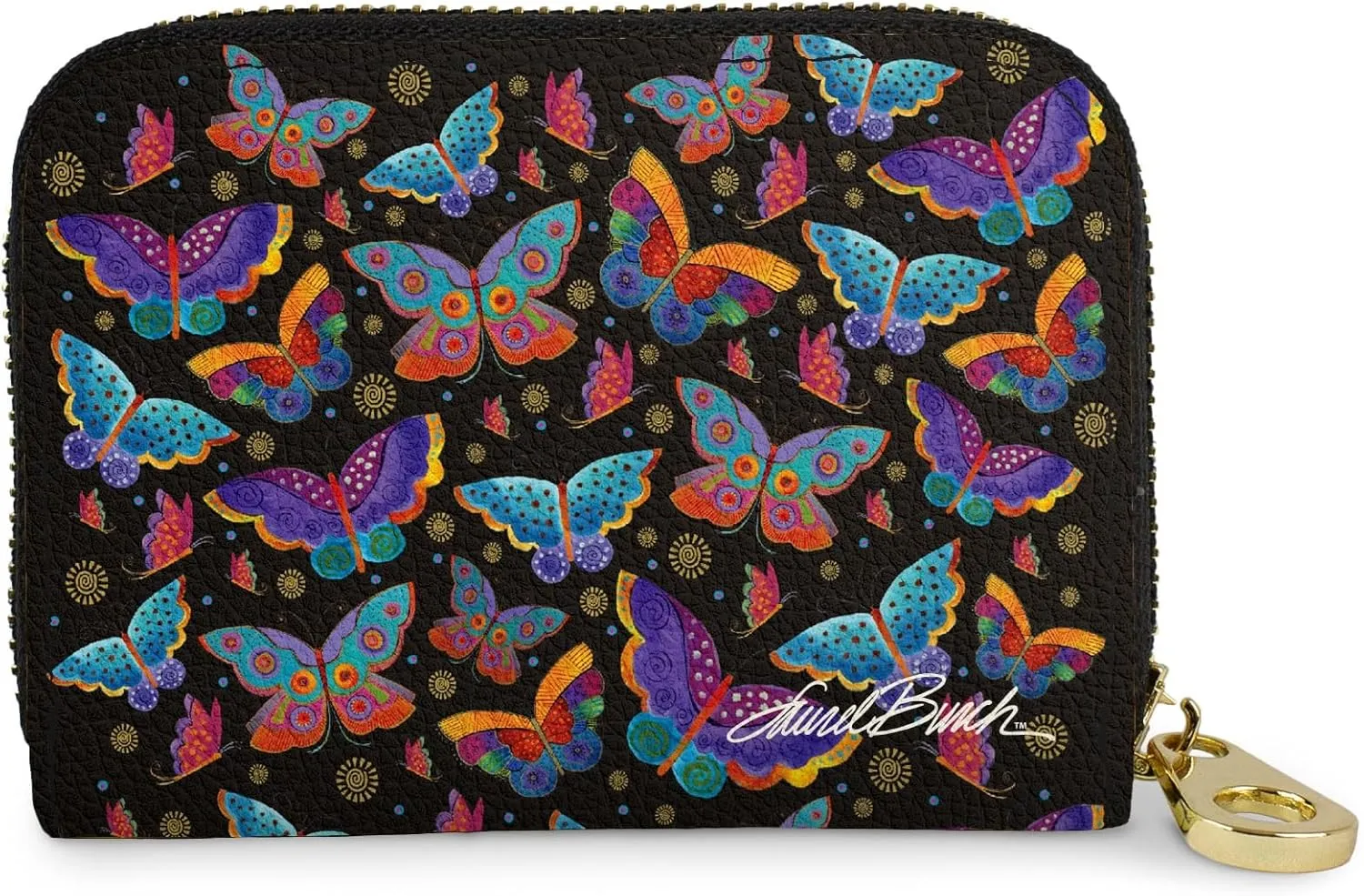 RFID Secure Armored Zipper Wallet by Laurel Burch (Mariposas)