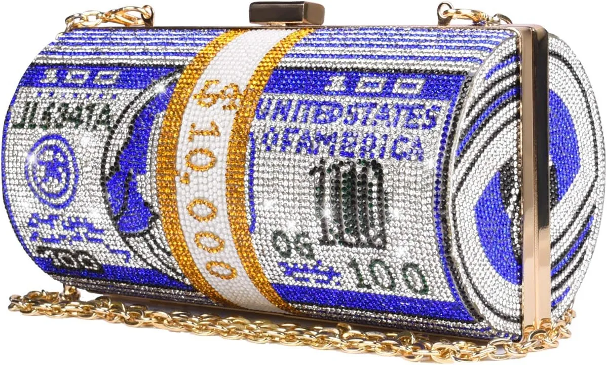 Rhinestone Clutch Purses for Women,Realistic Money Bag Purses for Party Diamond Novelty Purse Evening Handbag