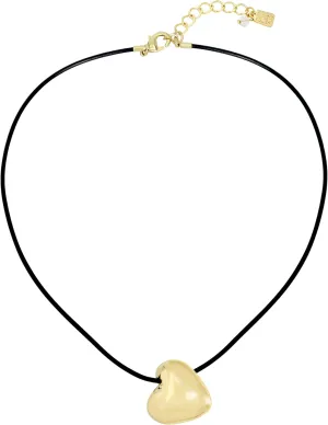 Robert Lee Morris Soho Womens Puffy Heart Leather Necklace