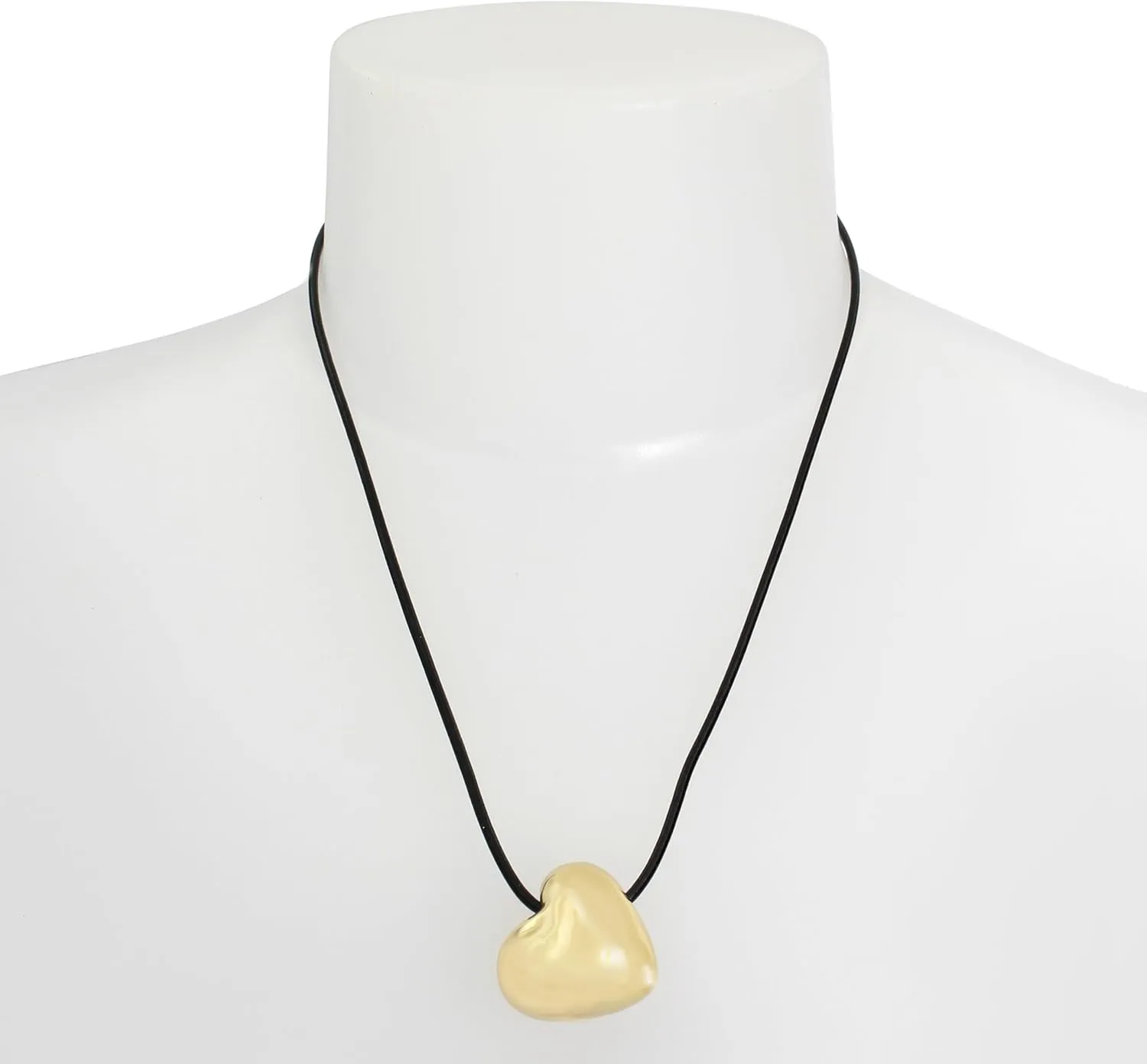 Robert Lee Morris Soho Womens Puffy Heart Leather Necklace
