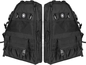 Roll Bar Storage Bag Multi-pocket Organizers Star Rear Cargo Cage Bag Saddlebag Compatible with 2007-2024 Jeep Wrangler JKU JLU 4-DOOR(NOT FOR 2-DOOR MODELS)