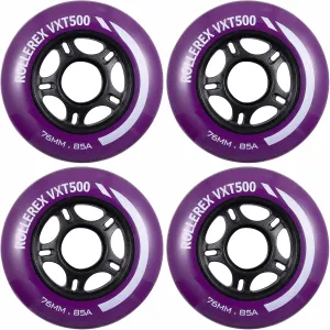 Rollerex VXT500 85A Inline Skate Wheels (4-pack) (Various Size & Color Options Available) -Indoor Outdoor- Intended for Roller Blade Wheel Replacement (76mm, Royal Purple)