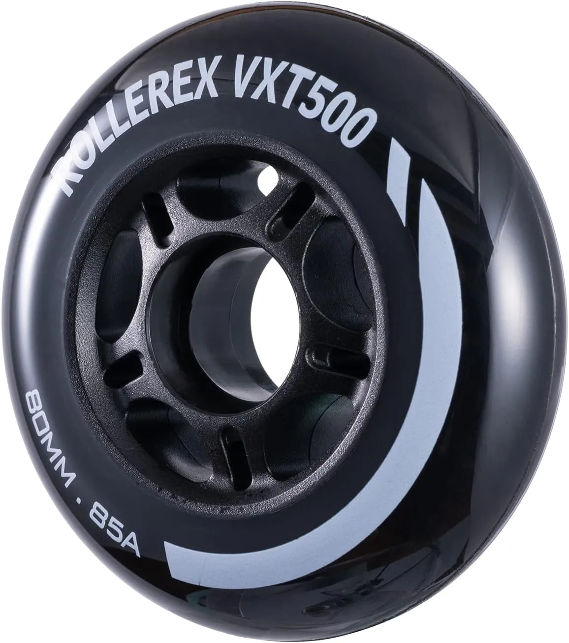 Rollerex VXT500 RipStik Wheels (Multiple Color Options Available) (2-Pack) - Use on Inline Skates, Roller Blades, RipStiks, RipStick Caster Boards, Luggage, Baggage or Wheelchairs (Steel Black) (80mm)