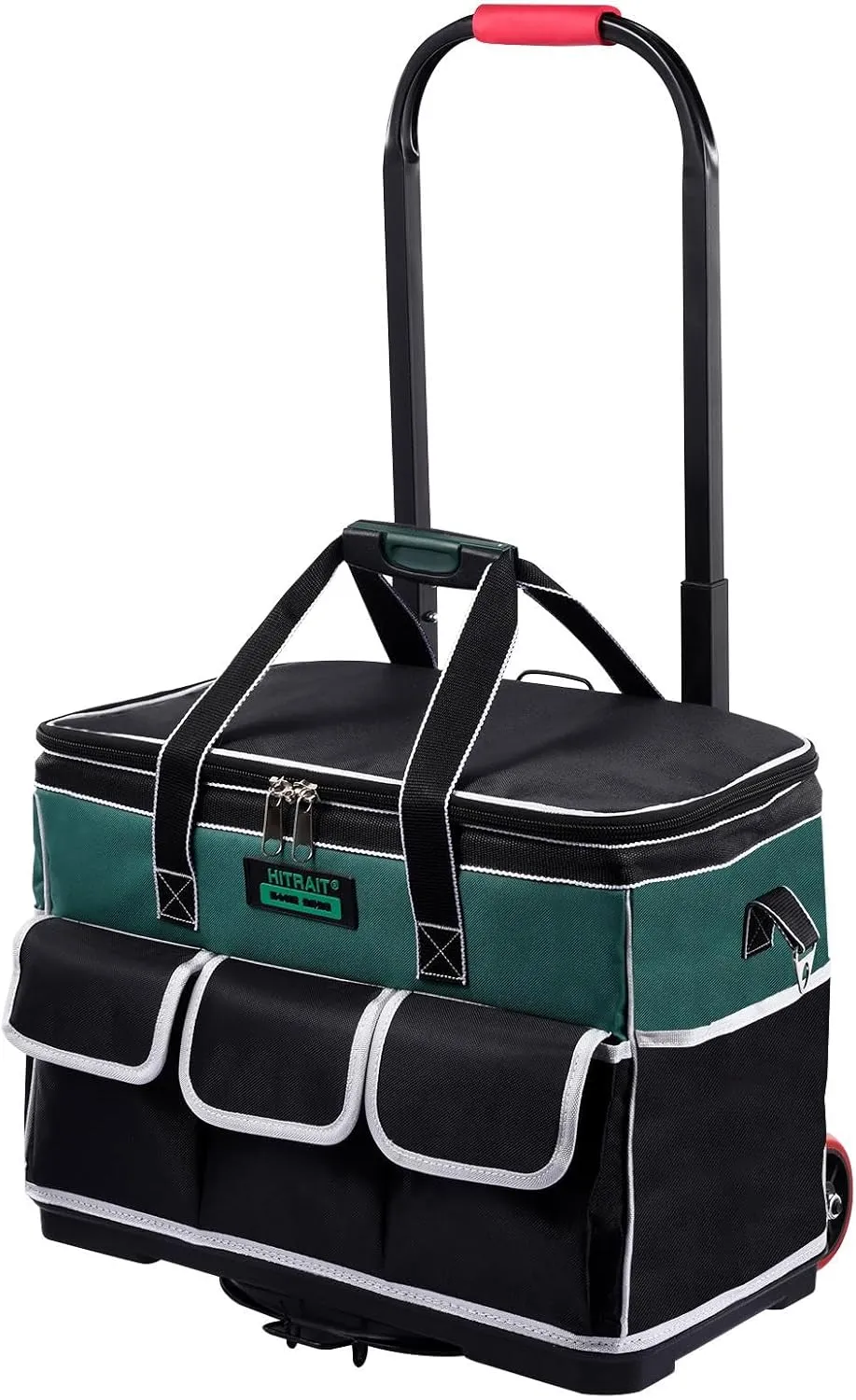 Rolling Tool Bag with Wheels - Tool Tote Storage Organizer Rolling Carry Bag | Large Capacity Telescopic Handle Tool Bags Organizer for Women Men Construction Travel
