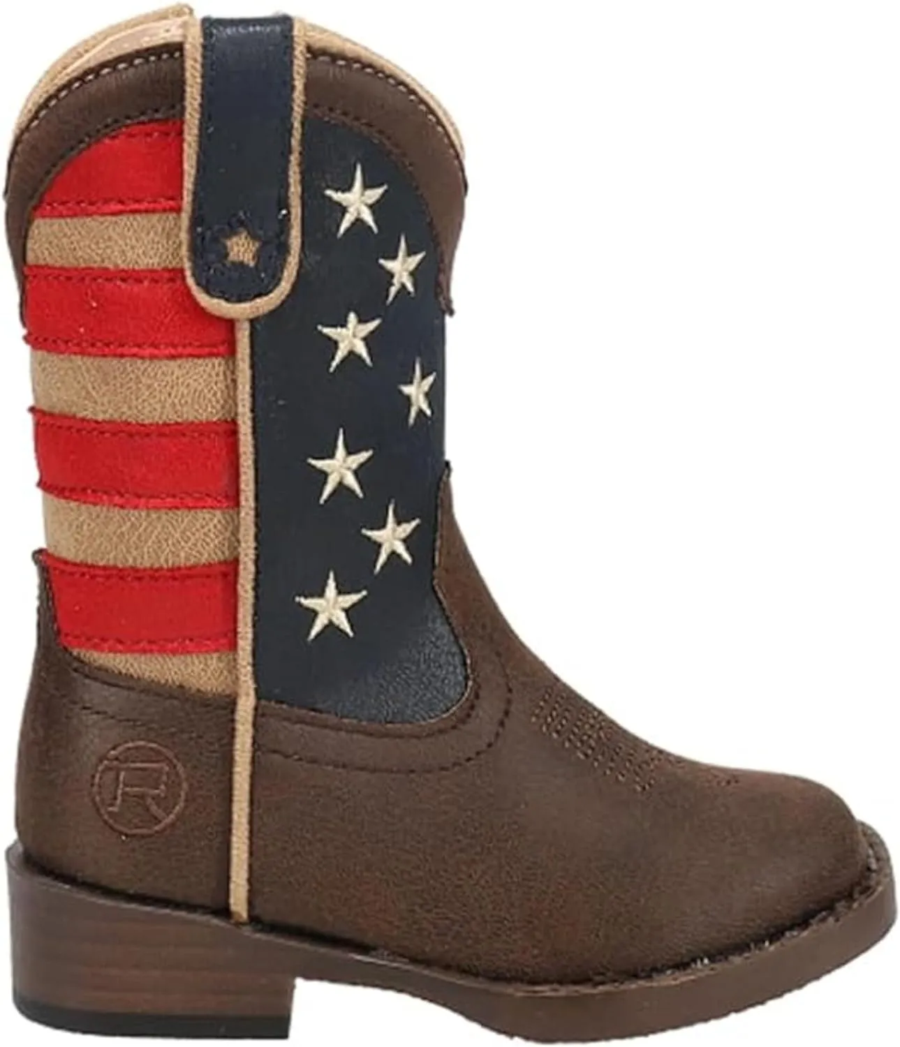 ROPER Unisex-Child American Patriotic Square Toe Western Boot