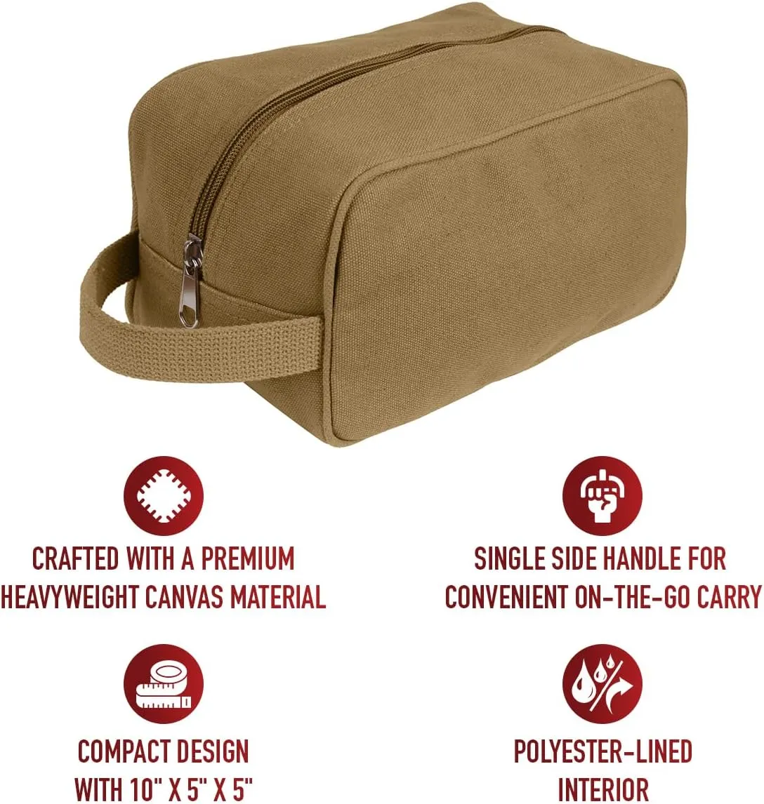 Rothco Canvas Travel Kit Bag Toiletry Bag Military Dopp Kit