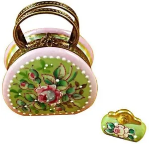 Round Purse with Coin Wallet Victoria Limoges Box Figurine