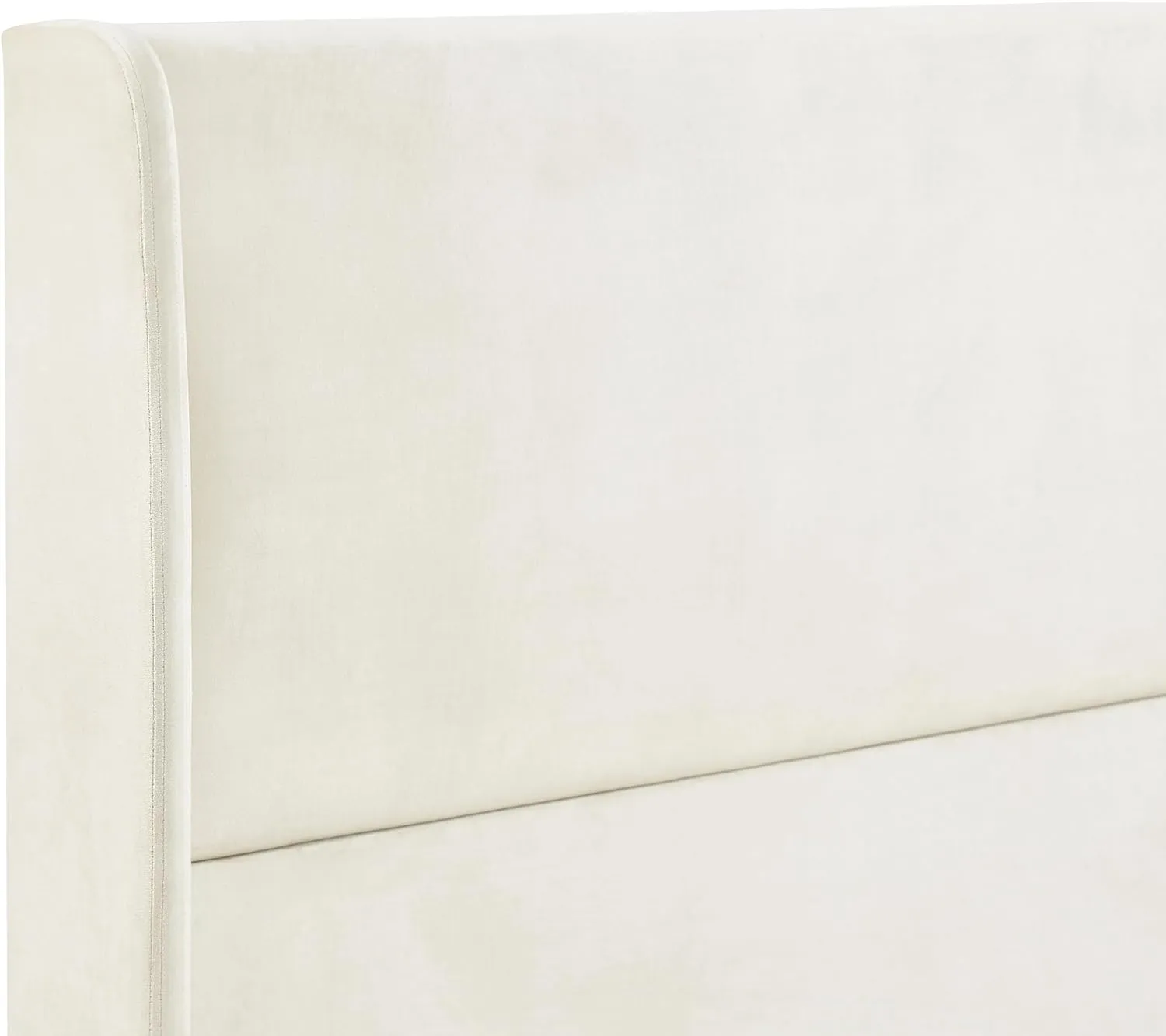 Roundhill Furniture Rozitta Beige Velvet Wingback Platform Bed, King