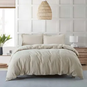 Royal Tradition Belgian Flax Linen-Cotton Blend Medium Warmth 4PC Bedding Set Includes: Duvet Cover Set with Down Alternative Comforter, (King/Calking, Linen)