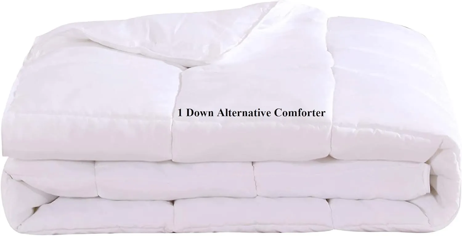 Royal Tradition Belgian Flax Linen-Cotton Blend Medium Warmth 4PC Bedding Set Includes: Duvet Cover Set with Down Alternative Comforter, (King/Calking, Linen)