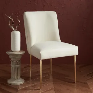 SAFAVIEH Couture Collection Nolita Cream Velvet/Brass Leg Dining Chair