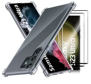 Samsung Galaxy S23 Ultra Case, Clear Shockproof Phone Cover Screen Protector