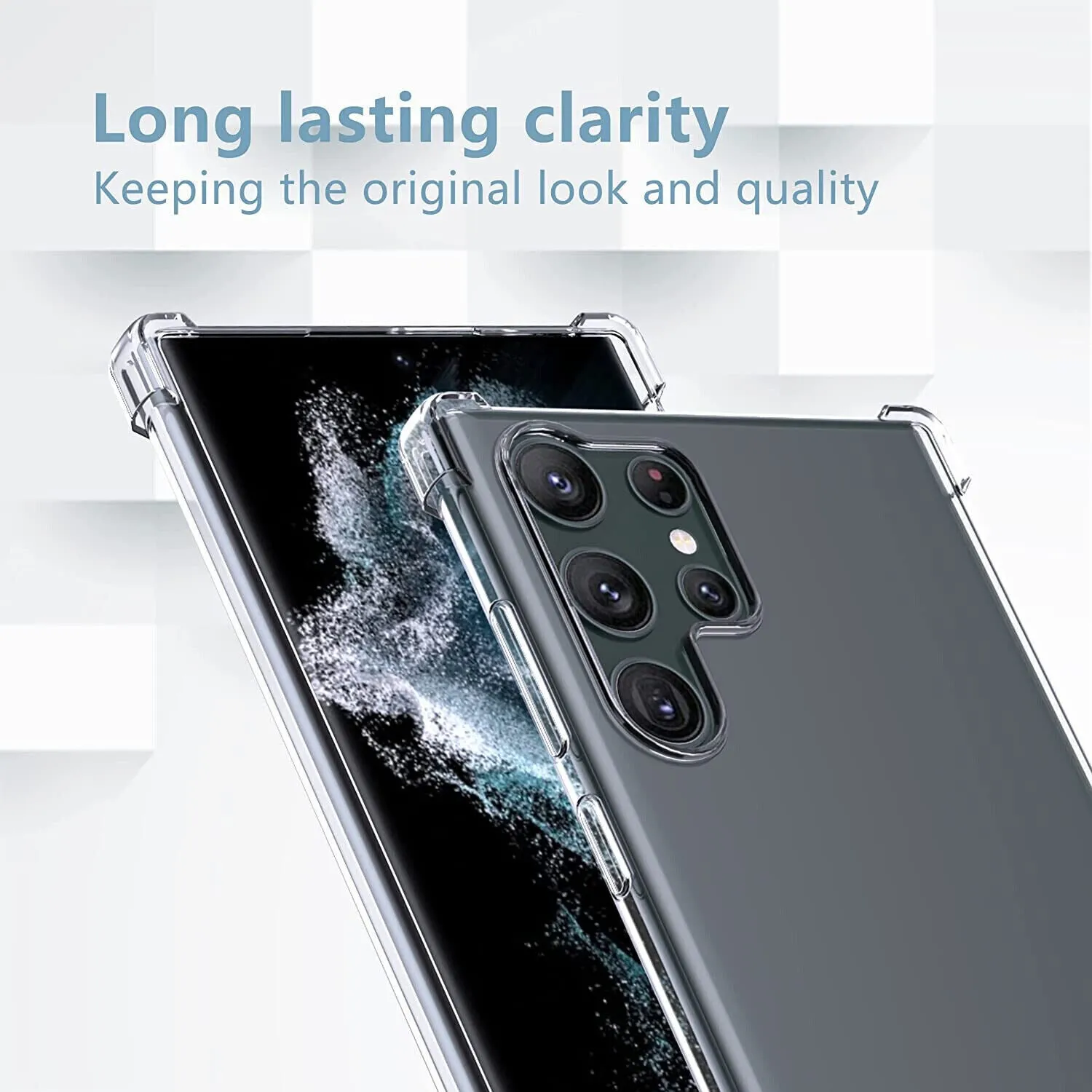 Samsung Galaxy S23 Ultra Case, Clear Shockproof Phone Cover Screen Protector