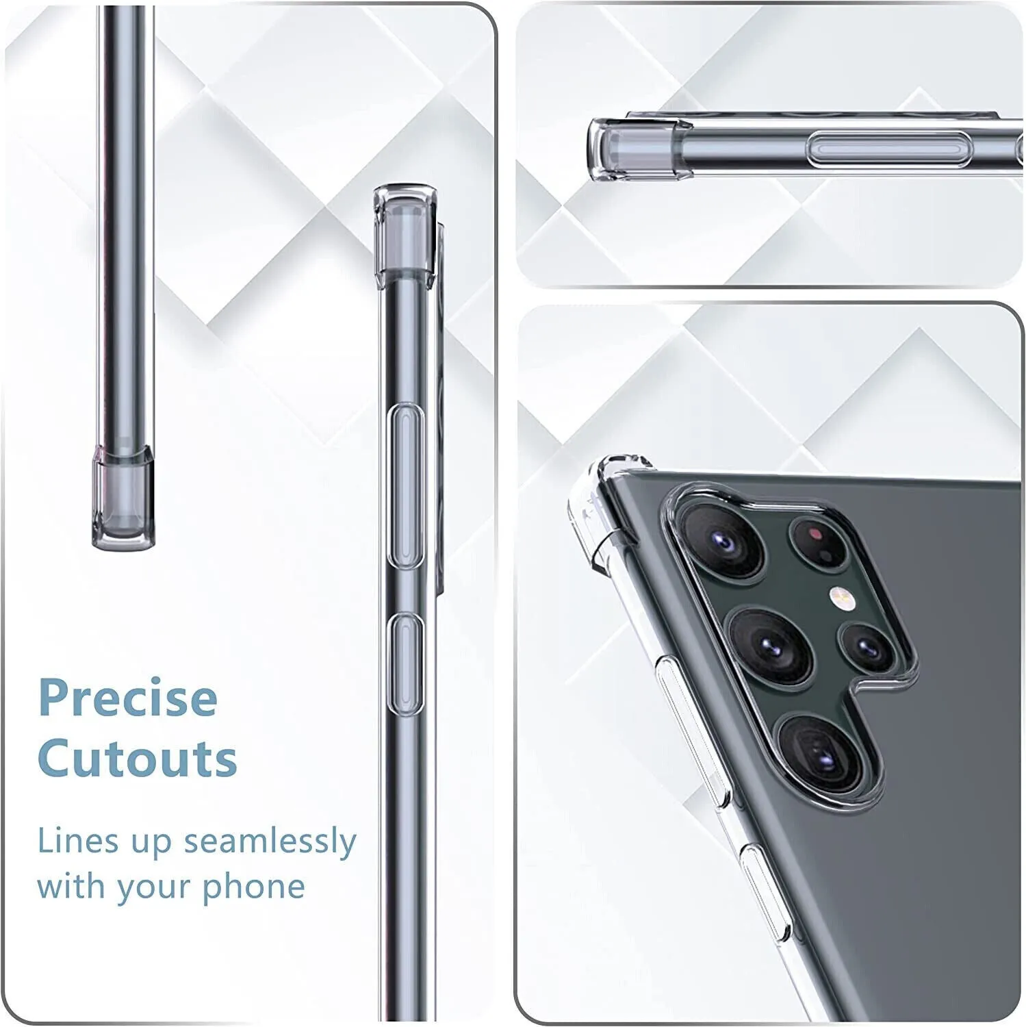Samsung Galaxy S23 Ultra Case, Clear Shockproof Phone Cover Screen Protector