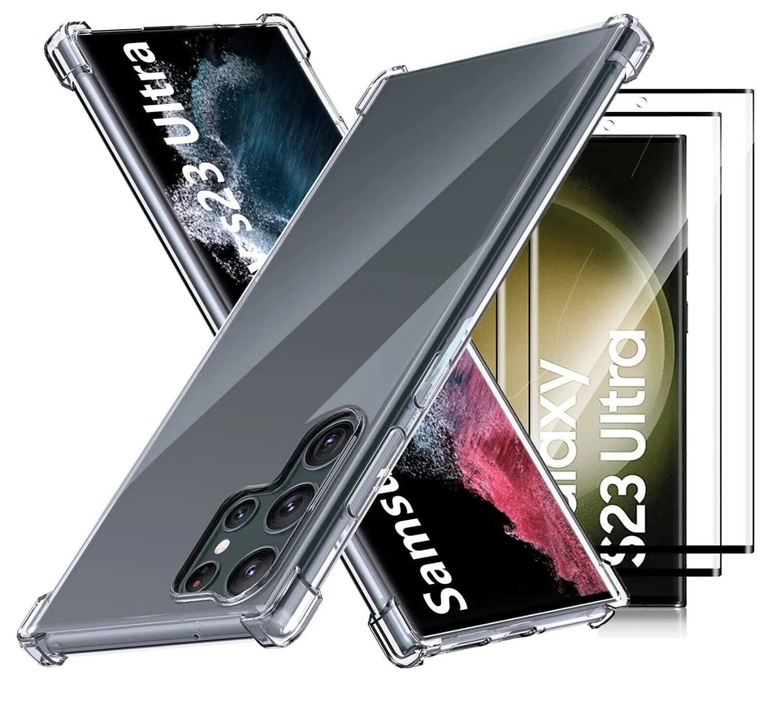 Samsung Galaxy S23 Ultra Case, Clear Shockproof Phone Cover Screen Protector
