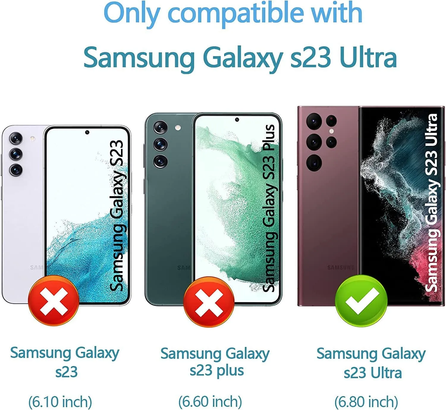 Samsung Galaxy S23 Ultra Case, Clear Shockproof Phone Cover Screen Protector