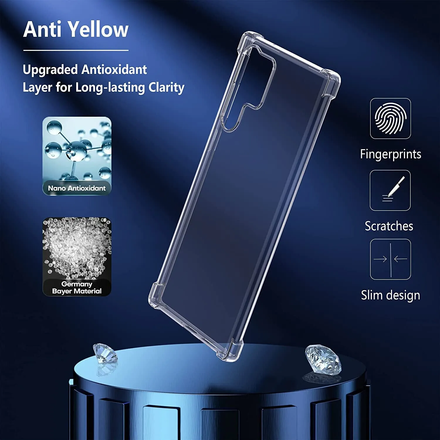 Samsung Galaxy S23 Ultra Case, Clear Shockproof Phone Cover Screen Protector