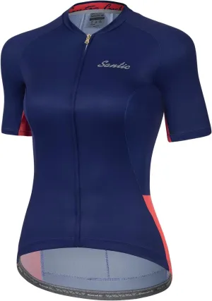 Santic Women's Cycling Jersey Short Sleeve Biking Shirt Full Zip Tops with 3 Pockets Breathable Quick Dry