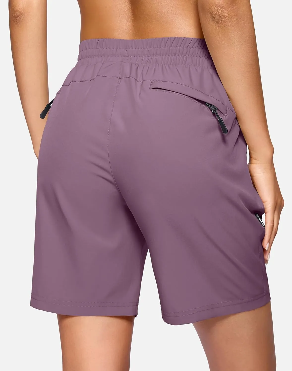 SANTINY Women's 7''/ 9'' Hiking Shorts with 3 Zipper Pockets Lightweight Quick Dry Long Athletic Golf Shorts for Women Casual