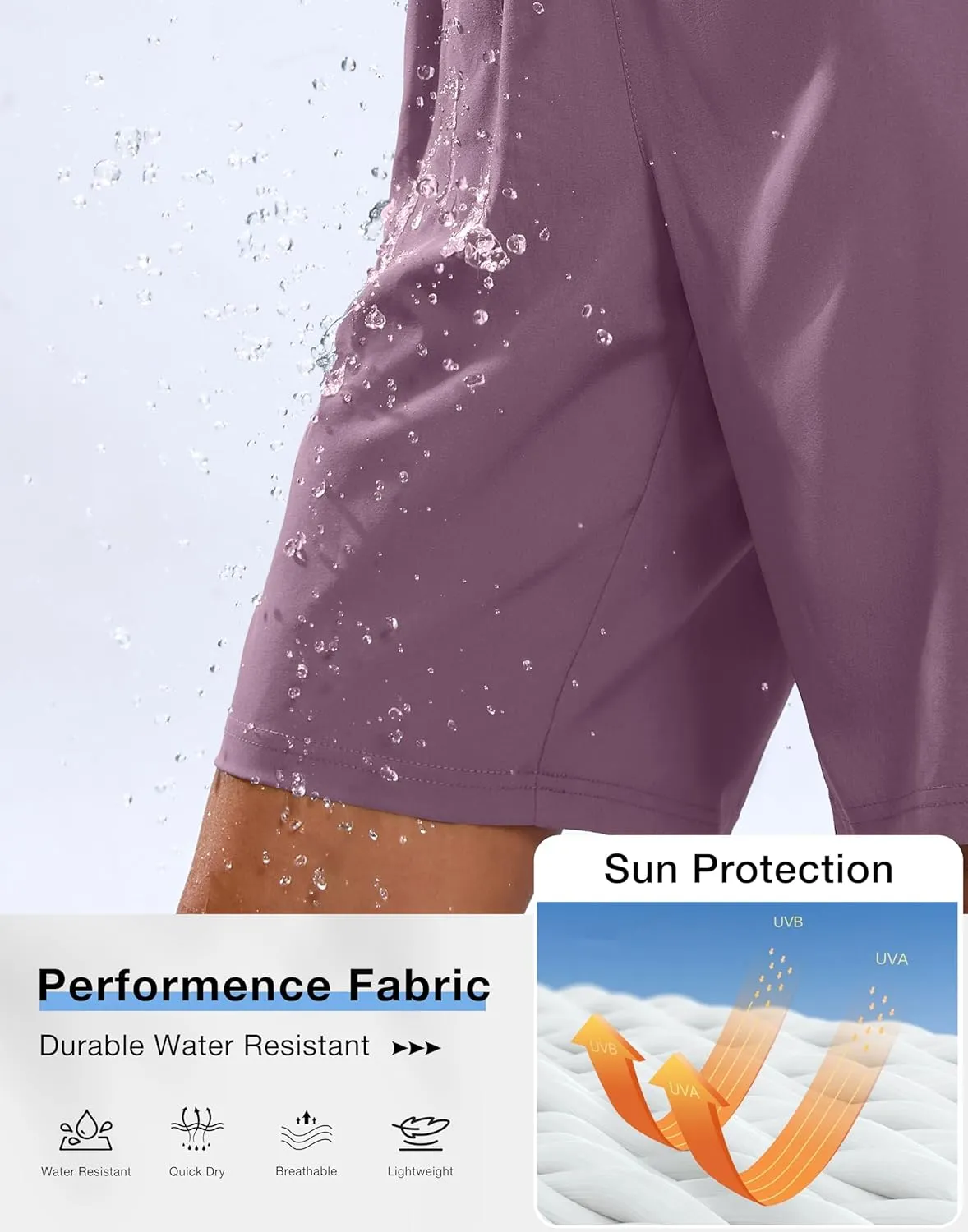 SANTINY Women's 7''/ 9'' Hiking Shorts with 3 Zipper Pockets Lightweight Quick Dry Long Athletic Golf Shorts for Women Casual