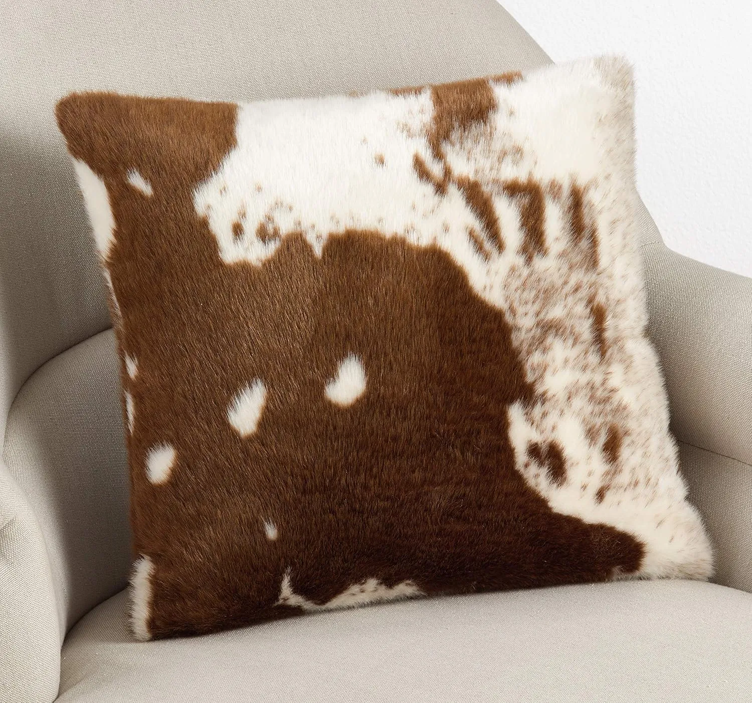 SARO LIFESTYLE Cowhide Design Faux Fur Pillow - Cover Only