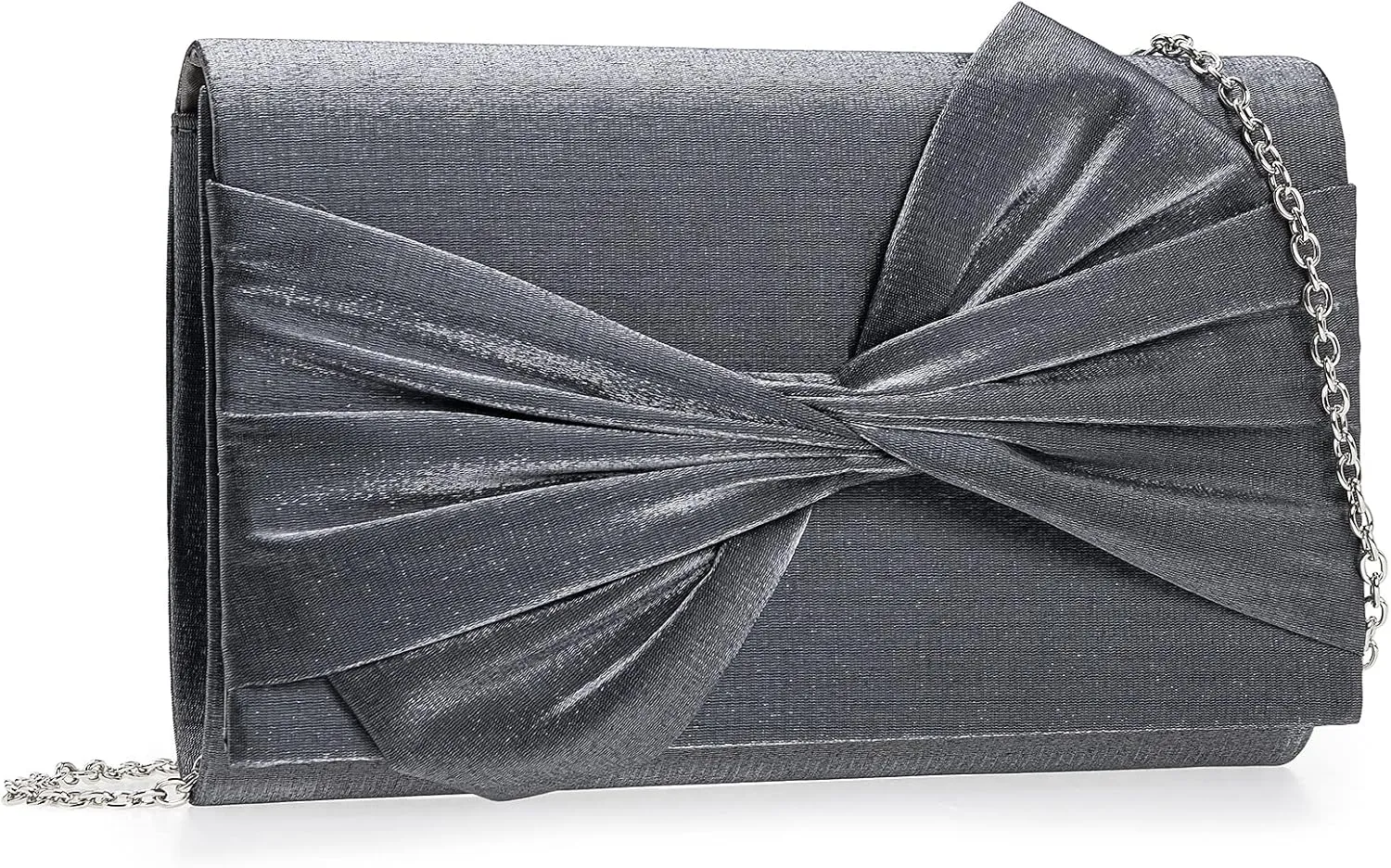 Satin Evening Bag Bow Flap Clutch Purse for Women Formal Party/Prom/Wedding…