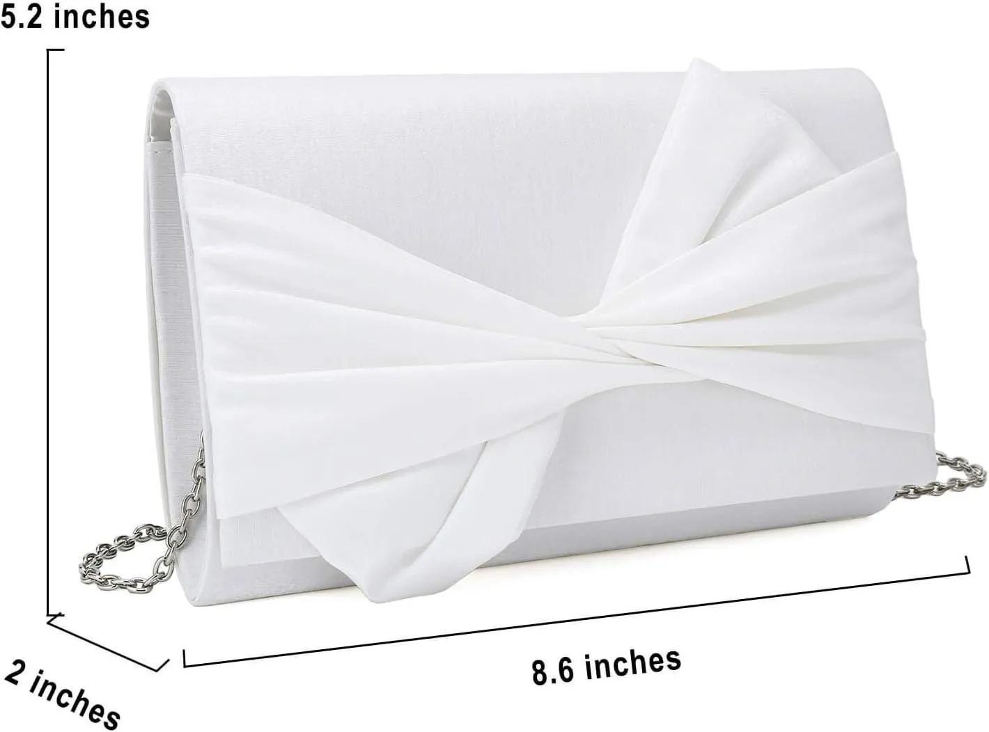 Satin Evening Bag Bow Flap Clutch Purse for Women Formal Party/Prom/Wedding…