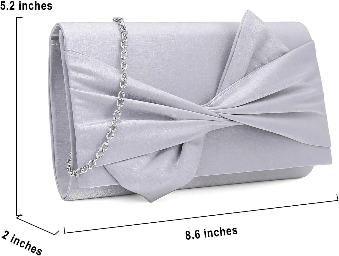 Satin Evening Bag Bow Flap Clutch Purse for Women Formal Party/Prom/Wedding…