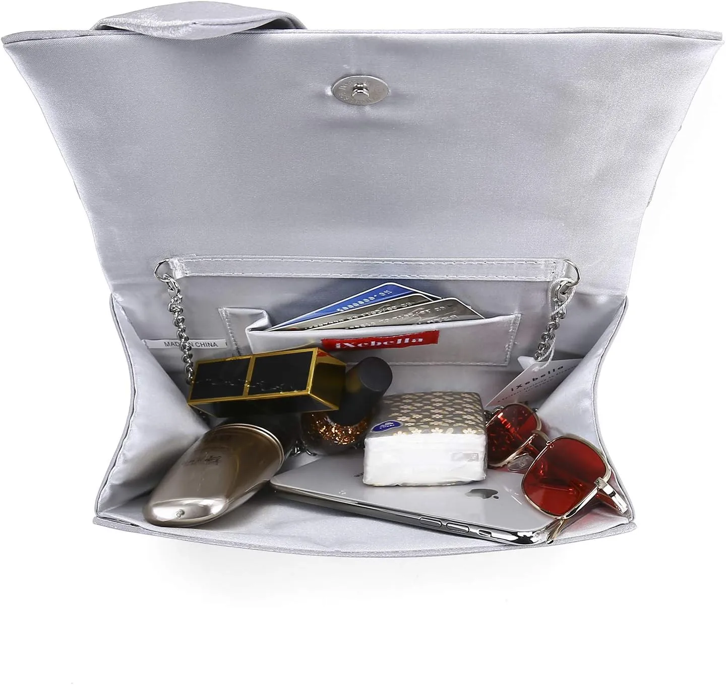 Satin Evening Bag Bow Flap Clutch Purse for Women Formal Party/Prom/Wedding…