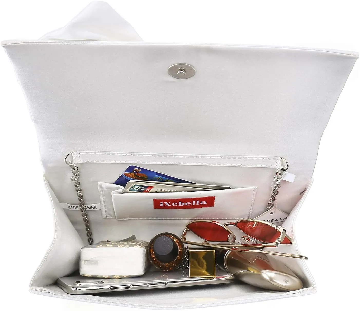 Satin Evening Bag Bow Flap Clutch Purse for Women Formal Party/Prom/Wedding…
