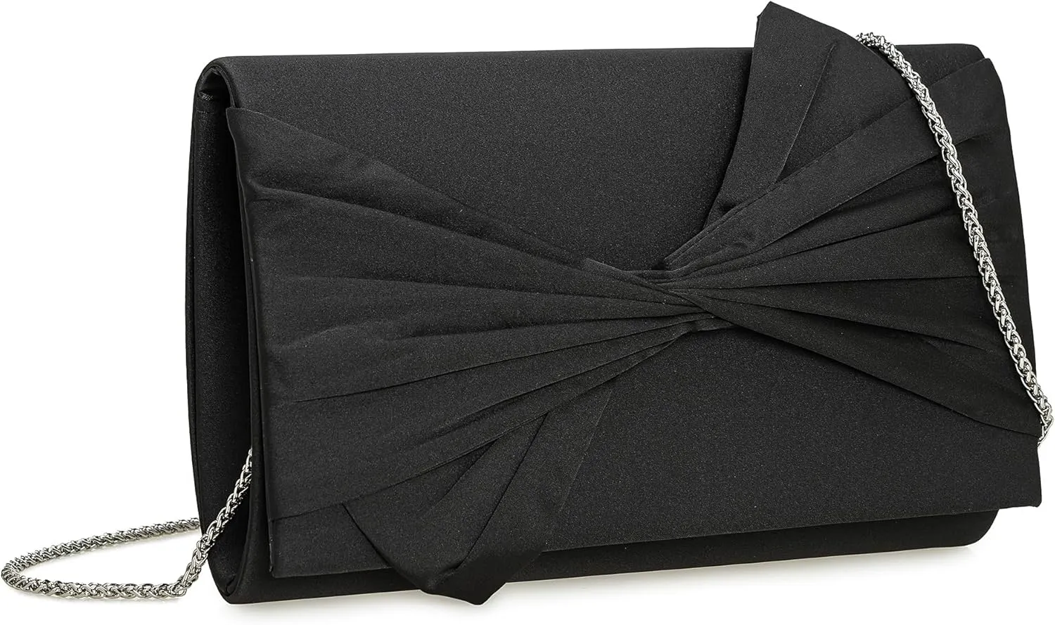 Satin Evening Bag Bow Flap Clutch Purse for Women Formal Party/Prom/Wedding…