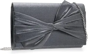 Satin Evening Bag Bow Flap Clutch Purse for Women Formal Party/Prom/Wedding…